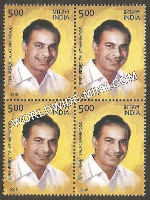 2016 Legendary Singers-Talat Mahmood Block of 4 MNH