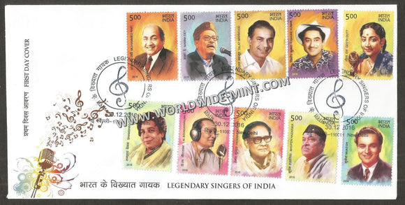 2016 INDIA Legendary Singers - 10v FDC