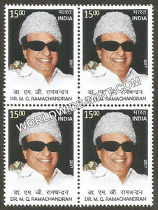 2017 M G Ramachandran Block of 4 MNH