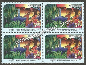 2017 Nature India-Deer Block of 4 MNH