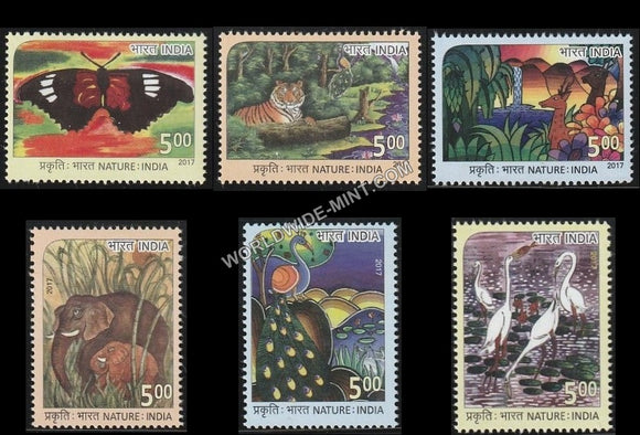 2017 Nature India-Set of 6 MNH