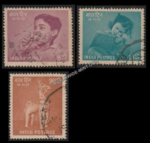 1957 Children's Day  -  Set of 3 Used Stamp