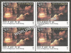 2017 Caves of Meghalaya-Krem Lymput Block of 4 MNH