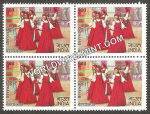 2017 India Russia Joint Issue-Bhavai Block of 4 MNH