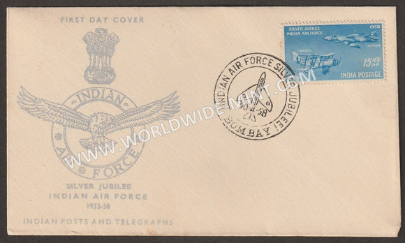 1958 india silver jubliee of iaf westland wapiti biplane 15np fdc