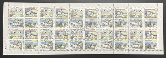 1994 INDIA WATER BIRDS Setenant Full Sheet MNH