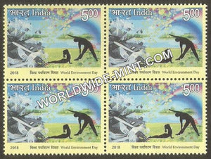 2018 World Environment Day-Yoga Block of 4 MNH