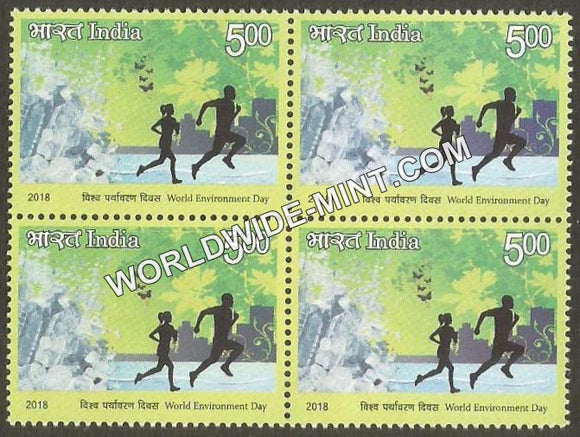 2018 World Environment Day-Jogging Block of 4 MNH