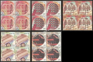 2018 Handlooms of India-Set of 5 Block of 4 MNH