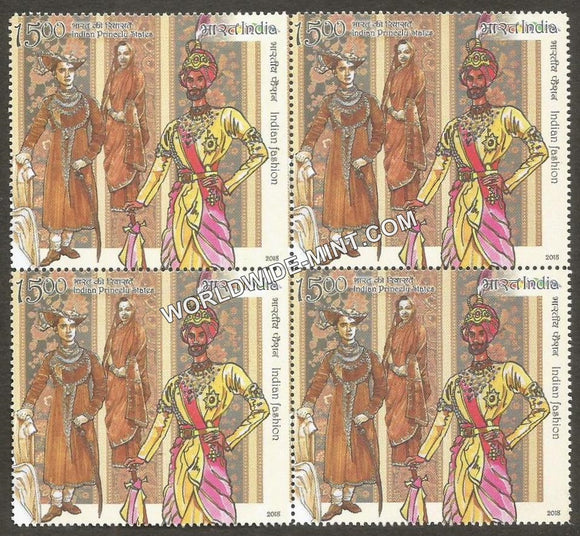 2018 Indian Fashion through the Ages Series-1-Maurya & Sunga Period Block of 4 MNH