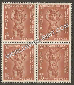 1961 Archaeological Survey of India-Yaksha-Pitalkhora Yaksha Block of 4 MNH