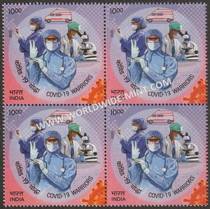 2020 India Salute to COVID-19 Warriors - Health Professionals Block of 4 MNH