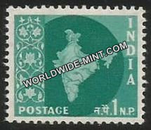 INDIA Map of India Ashoka Watermark 3rd Series(1np) Definitive MNH