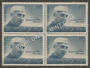 1964 Jawaharlal Nehru-Mourining Issue Block of 4 MNH