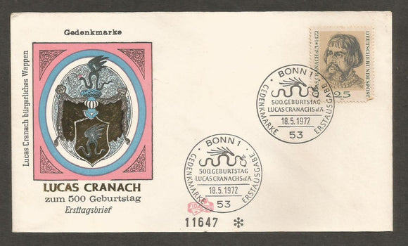 1972 Germany FDC #FC416