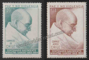 1969 Chile Gandhi Birth Centenary Set of 2 #Gan423