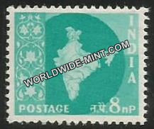 INDIA Map of India Ashoka Watermark 3rd Series(8np) Definitive MNH