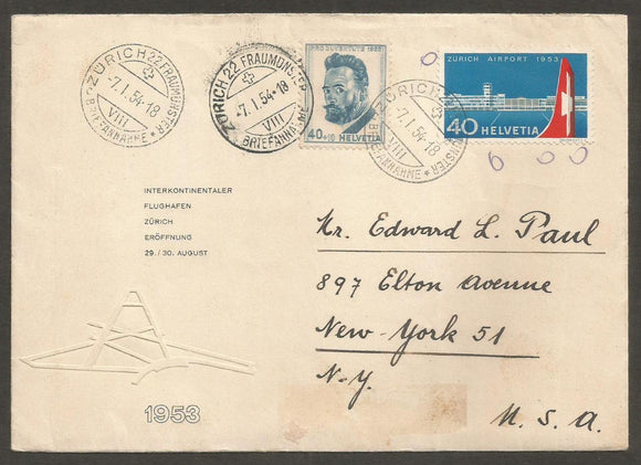 1954 Helvetia FDC #FC478