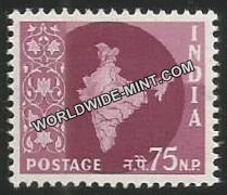 INDIA Map of India Ashoka Watermark 3rd Series(75np) Definitive MNH