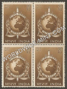 1973 50th Anniv. Of Interpol Block of 4 MNH