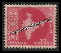 INDIA Map of India Ashoka Watermark 3rd Series(13np) Definitive Used Stamp