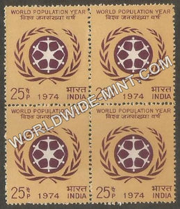 1974 World Population Year Block of 4 MNH