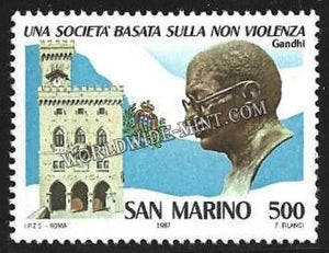 1987 San Marino Gandhi Single Stamp #Gan615