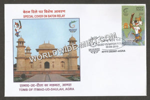 2010 Queen's Baton Relay Tomb of Itimad-UD-Daulah, Agra Special Cover #UP63