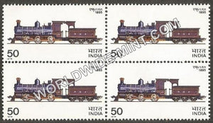 1976 Indian Locomotives-F 1 Steam 1895 Block of 4 MNH