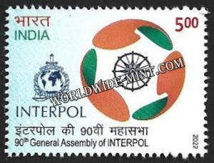 2022 India 90th General Assembly of INTERPOL MNH