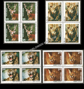 1976 Indian Wild Life-Set of 4 Block of 4 MNH