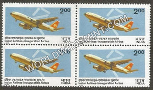 1976 Indian Airlines Inauguration-Airbus Block of 4 MNH