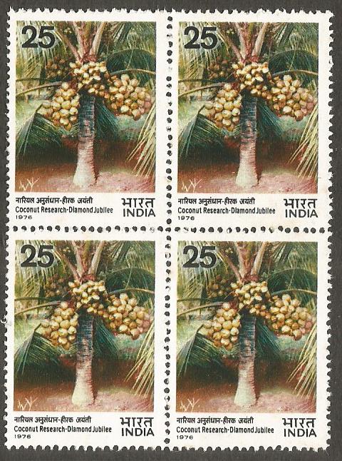 1976 Coconut Research Block of 4 MNH