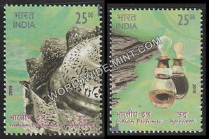 2019 Indian Perfumes-Agarwood-Set of 2 MNH