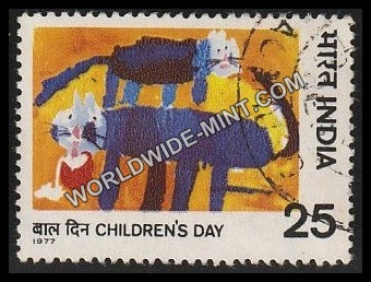 1977 Children's Day-Cats Used Stamp