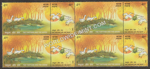 2001 INDIA Panchatantra Stories Crow & Snake Setenant Block MNH