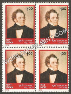 1978 Franz Peter Schubert Block of 4 MNH