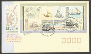 1992 Australia 500th Anniversary of Voyage of Christopher Columbus FDC #FA84