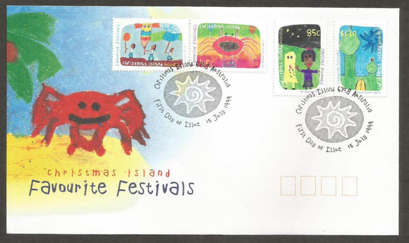 1999 Australia Christmas Island Favourite Festivals FDC #FB85