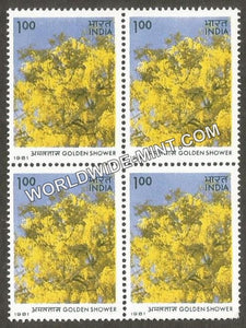 1981 Flowering Trees-Golden Shower Block of 4 MNH