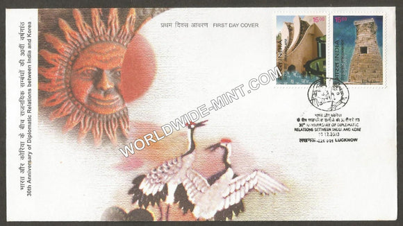 2003 India-Korea Joint Issue setenant FDC