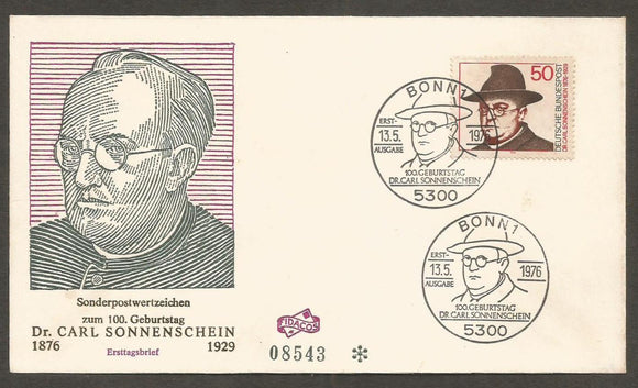 1976 Germany Carl Sunshine German writer FDC #FC88