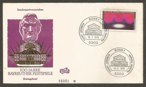 1976 Germany Bayreuth Festival Music Festival FDC #FC91