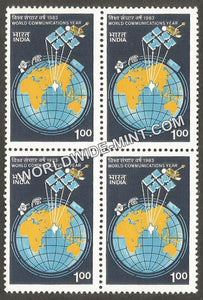 1983 World Communications Year Block of 4 MNH