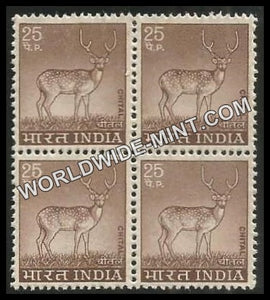 INDIA Chittal (Spotted Deer) 5th Series (25p) Definitive Block of 4 MNH