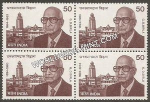 1984 G.D. Birla Block of 4 MNH