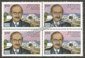 1984 Dr. D.N. Wadia Block of 4 MNH