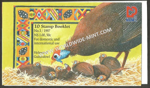 1997 Namibia Guinefowl booklet - 10 stamps greetings strip